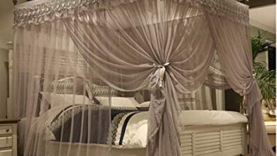 Amazon.com: Mengersi Princess 4 Corners Post Bed Canopy Bed curtains