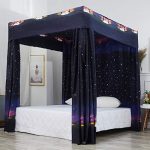 Amazon.com: Mengersi Galaxy Star Four Corner Post Bed Curtain Canopy