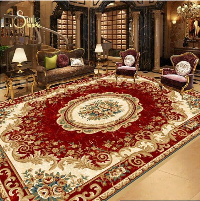 3d wallpaper floor custom European virgin red carpet designs 3d