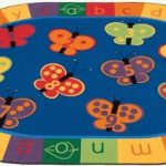 Carpets For Kids 8'X12', 123 Abc Butterfly Fun Rug Kidsoft, Oval