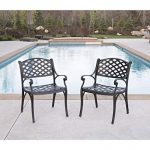 Amazon.com: WE Furniture Cast Aluminum Patio Chairs (Set of 2