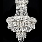 French Empire Crystal Chandelier Chandeliers Lighting, Silver, H22 X