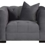 Aria Miranda Gray Velvet Chesterfield Chair|The Dump Luxe Furniture
