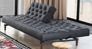 Black Tufted Chesterfield Sofa Bed by Per Weiss