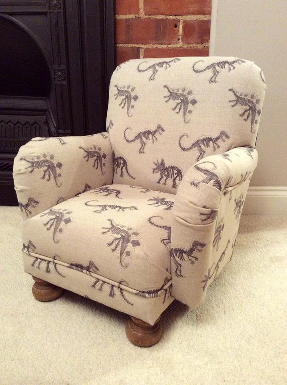 Child's Armchair Dinosaur Print Small Chair British | Etsy