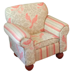 Boho Chic Coral and Beige Children's Armchair | Chairish