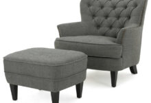 Teton Gray Fabric Club Chair and Ottoman - Transitional - Armchairs