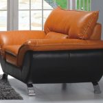 Comfortable and Contemporary Half Leather Living Room Arm Chair 3411