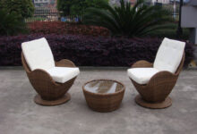 Contemporary Comfortable Sofa Chair , Rattan Wicker Furniture Set