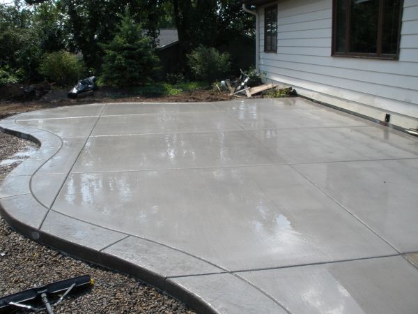 Concrete patio with stamped border | Deck/Patio | Pinterest