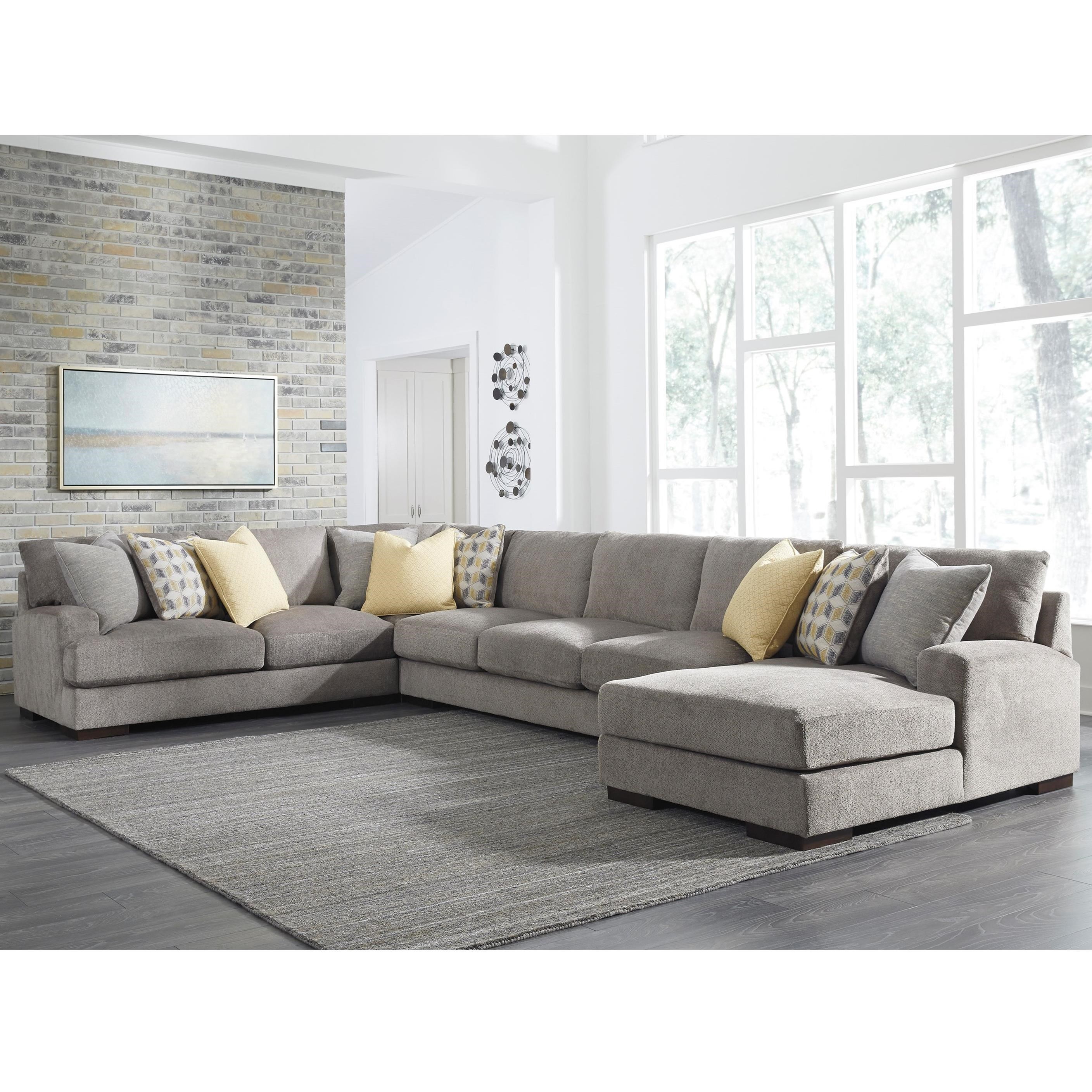 Benchcraft Fallsworth Large Contemporary 4 Piece Sectional