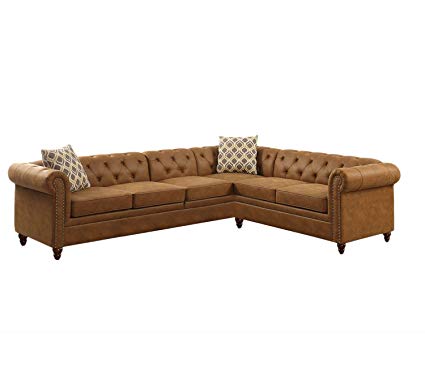 Amazon.com: Benzara BM168690 Breathable Leatherette Sectional Sofa