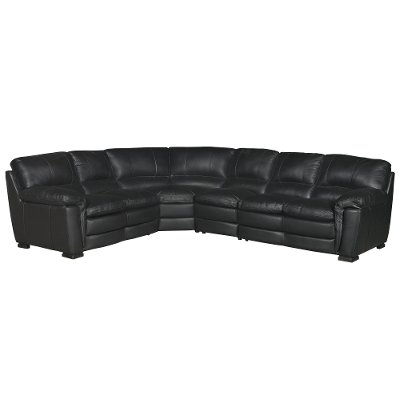 Contemporary 4 Piece Brown Leather Sectional Sofa - Tanner | RC