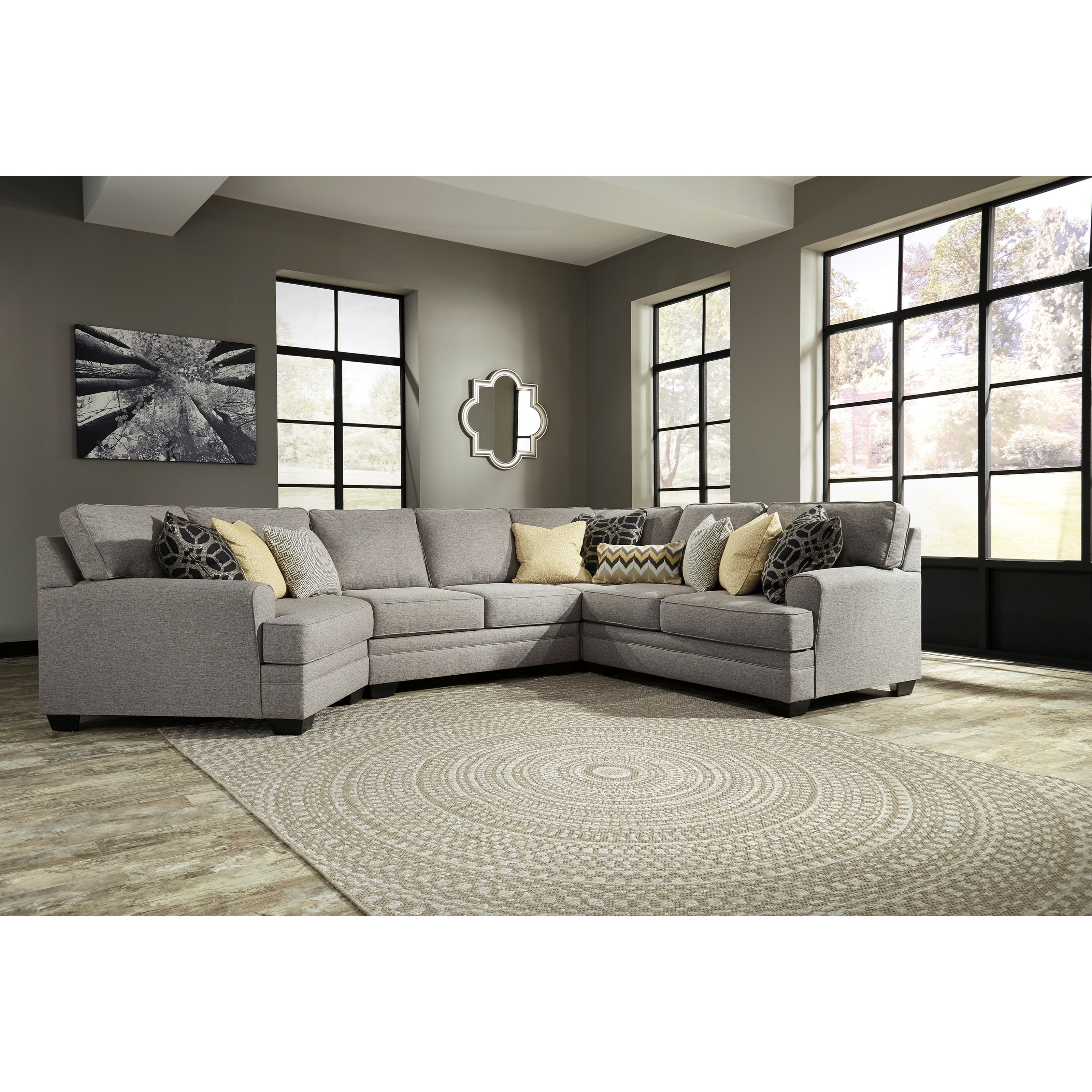 Benchcraft Cresson Contemporary 4-Piece Sectional with Cuddler