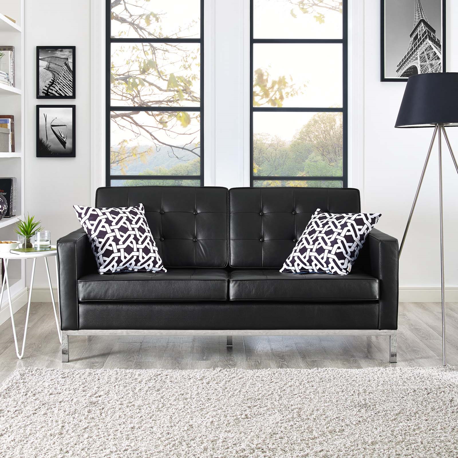 Loft Leather Loveseat | Contemporary & Modern Furniture | LexMod