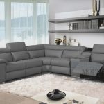 Neoteric Contemporary Grey Sectional Sofa Modern Italian Leather