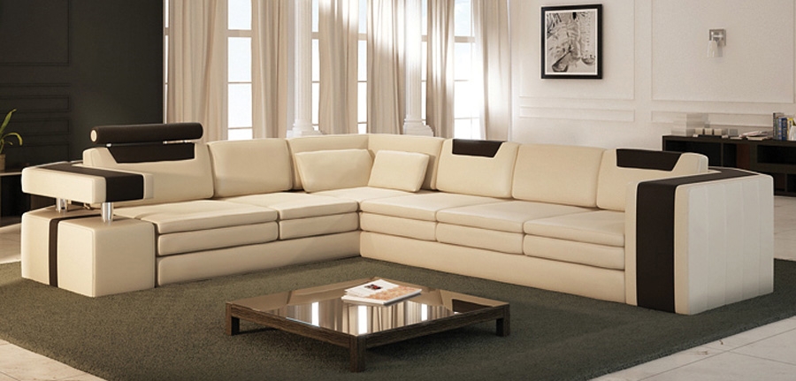 Vista Modern Italian Design Leather Sectional Sofa CP-9001