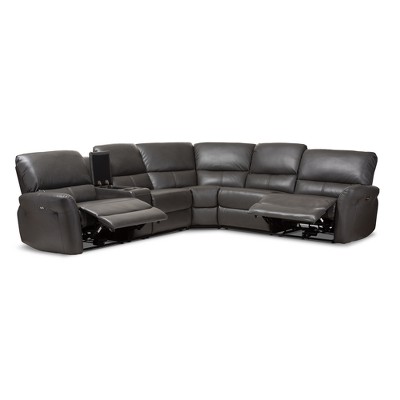 Amaris Modern And Contemporary Bonded Leather 5pc Power Reclining