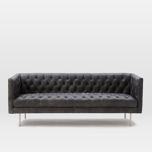 Modern Chesterfield Leather Sofa (79