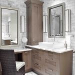 Design Galleria: Custom sink vanity built into corner of bathroom