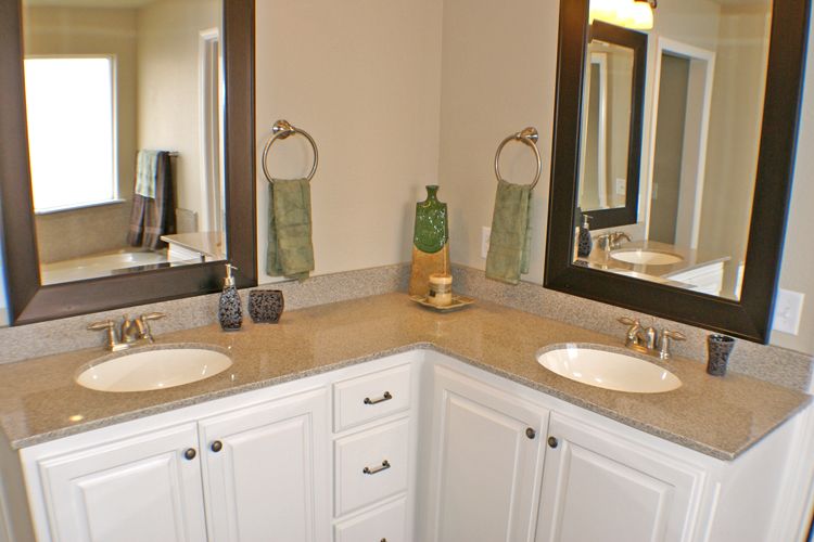 L-Shaped bathroom vanity - Double sinks | Dream Home | L shaped