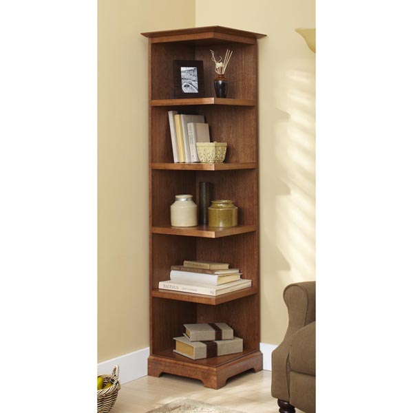 Corner Bookcase Woodworking Plan from WOOD Magazine
