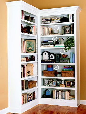Bookcase Basics | Ideas for the House | Pinterest | Corner