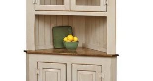 Farmhouse Pine Wood Corner Hutch from DutchCrafters Amish Furniture