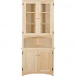AMISH Unfinished Solid Pine CORNER HUTCH China Cabinet Country Style