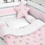 Pink Star Organic Cot Baby Bedding Set | Etsy