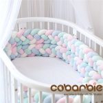 220cm Heightening Baby Braided Crib Bumpers 4 Strip Knot Long Pillow