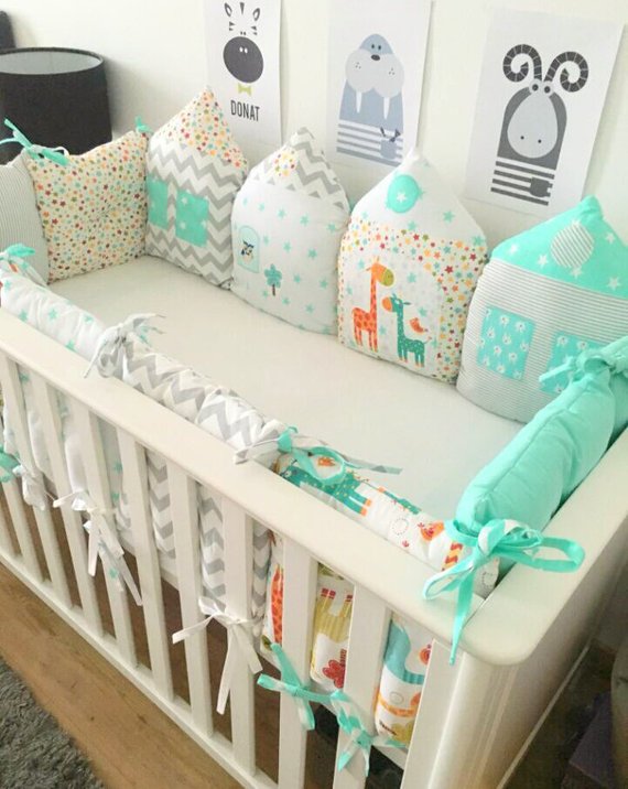 Crib bumper (baby bedding, cot bumper, baby bumper, crib bedding
