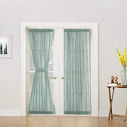 Amazon.com: French Door Panel Curtains Privacy Sheer Door Curtain