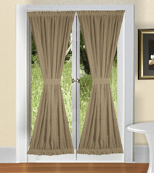 Taupe French Door Curtains