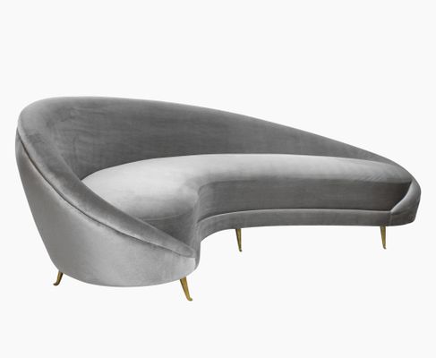 Large Vintage Italian Curved Sofa by Ico & Luisa Parisi for sale at