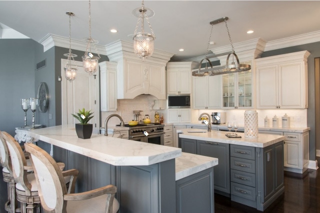 French style white custom kitchen cabinetry and kitchen cabinet