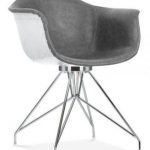 Designer Grey Leather Chair - Memot Aviator Chrome - Online Reality