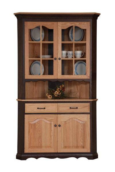 Solid Wood Corner Dining Hutch from DutchCrafters Amish Furniture