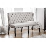 Furniture of America Oper Rustic 3-Seater Tufted Linen-like Fabric