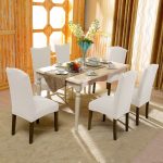 Subrtex 4 PCS Jacquard Stretch Dining Room Chair Slipcovers with