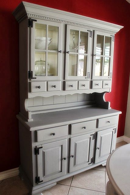 Gray dining room hutch/cabinet makeover | Dining Rooms | Pinterest