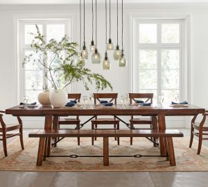Benchwright Extending Dining Table, Alfresco Brown | Pottery Barn