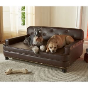 Encantado Espresso Dog Sofa Bed | Luxury Dog Beds at GlamourMutt.com
