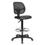 Deluxe Mesh Back Drafting Chair with Black Vinyl Seat | OFD