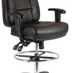 Amazon.com: Harwick Premium Leather Drafting Chair with Arms Black