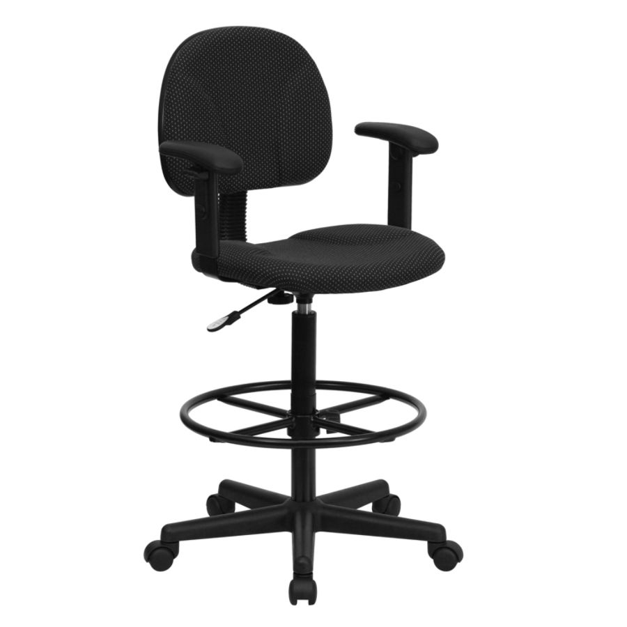 Flash Furniture Ergonomic Drafting Chair Black - Office Depot