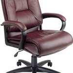 Office Star Leather Executive Office Chair, Burgundy, Fixed Arm