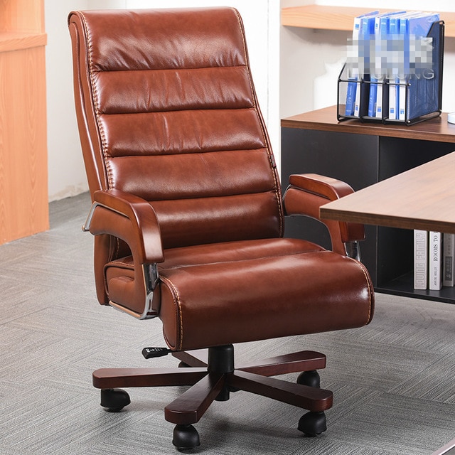 High Quality Ergonomic Leather Wooden Executive Office Chair Smart