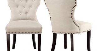 Amazon.com - LSSBOUGHT Set of 2 Fabric Dining Chairs Leisure Padded
