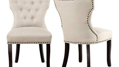 Amazon.com - LSSBOUGHT Set of 2 Fabric Dining Chairs Leisure Padded